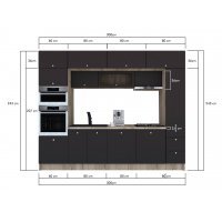 Bucatarie ZONE A 300 FRONT MDF K002 / decor 258